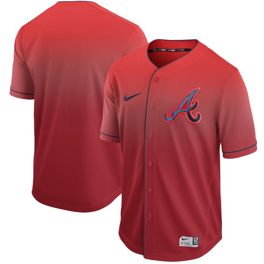 Men Atlanta Braves Blank Red Nike Fade MLB Jersey->atlanta braves->MLB Jersey